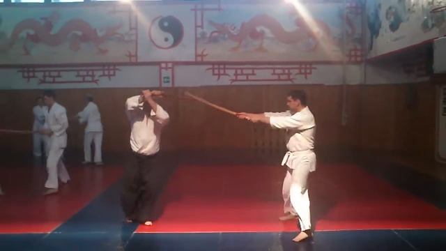 Айкикен: Парное упражнение боккеном 3 екомен учи