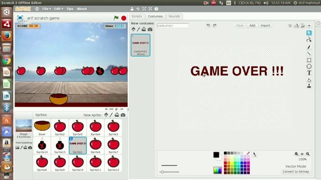 How To Create A Catch (Apple Bowl )Game In Scratch 2.0 смотреть онлайн