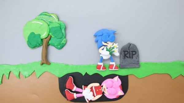 Oh no! Sonic Learns To Walk (I Love Sonic) | Pacman Stop Motion Game