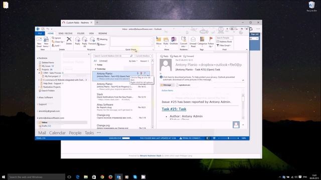 Redmine Outlook Addin (Custom fields) смотреть онлайн