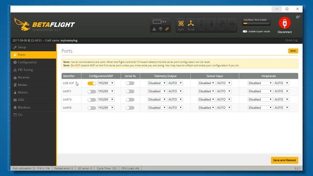 Betaflight - порты ввода-вывода смотреть онлайн