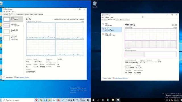 Windows10 vs Windows Server 2019: RAM/CPU Compare смотреть онлайн