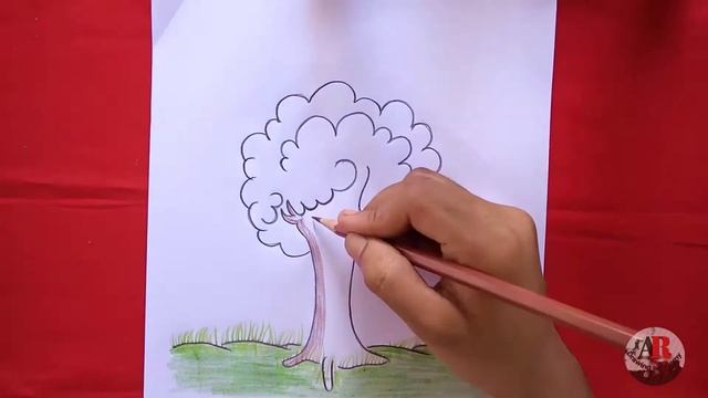 How to draw a tree step by step (very easy) // AR drawing academy смотреть онлайн