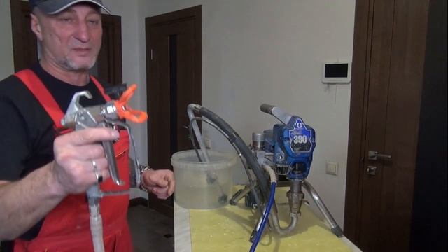 Настройка, промывка Graco 390 краскопульт смотреть онлайн