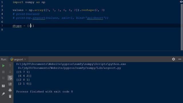 Python NumPy | Argsort смотреть онлайн