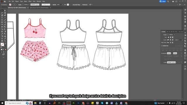 Working on fashion design flat sketch смотреть онлайн