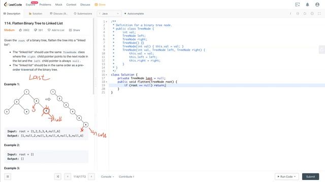 Leetcode 114 - Flatten Binary Tree to Linked List (O(1) Java Solution) смотреть онлайн