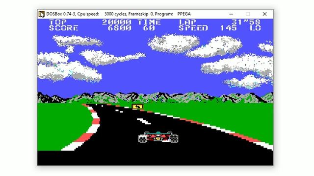 Pole Position(1982) - Racing Video Game - Short Gameplay[DOS] смотреть онлайн