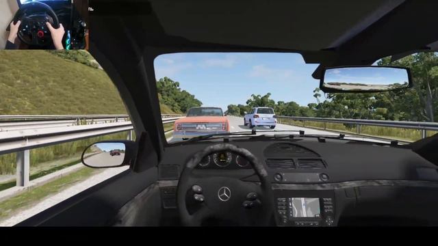 BeamNG drive/Mercedes Benz E55 v8/logitech g29 gameplay смотреть онлайн