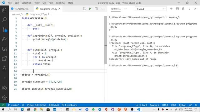 Programación Orientada a Objetos con Python - 39: Índices (index) de los arreglos смотреть онлайн