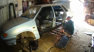 Пятнашка замена порога, заднего лонжерона, арки заднего крыла, ремонт днища (2115)