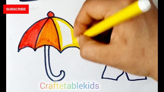 Umbrella and Rain coat Drawing painting and colouring for kids and Toodlers| How to draw cute easy смотреть онлайн