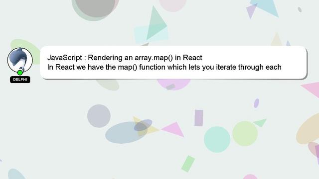 JavaScript : Rendering an array.map() in React смотреть онлайн