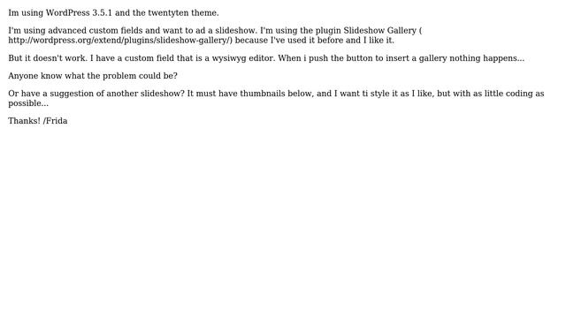 Wordpress: Advanced custom fields and Slideshow gallery desn't work together? смотреть онлайн