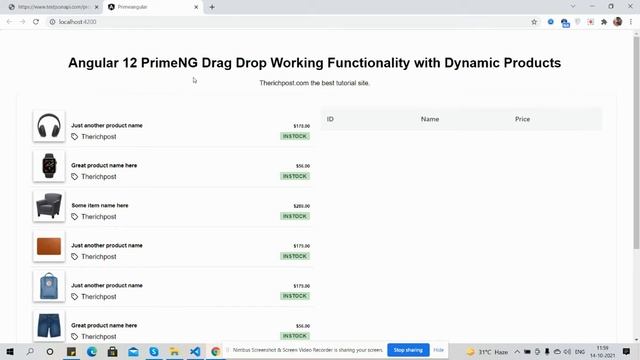 Angular 12 PrimeNG Drag Drop Working Functionality with Dynamic Products смотреть онлайн