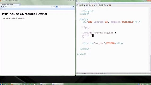 PHP Include vs Require Tutorial смотреть онлайн