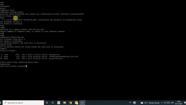 Erasing cisco switch config | How to Reset Cisco Switch to Factory Settings & Delete Vlans смотреть онлайн