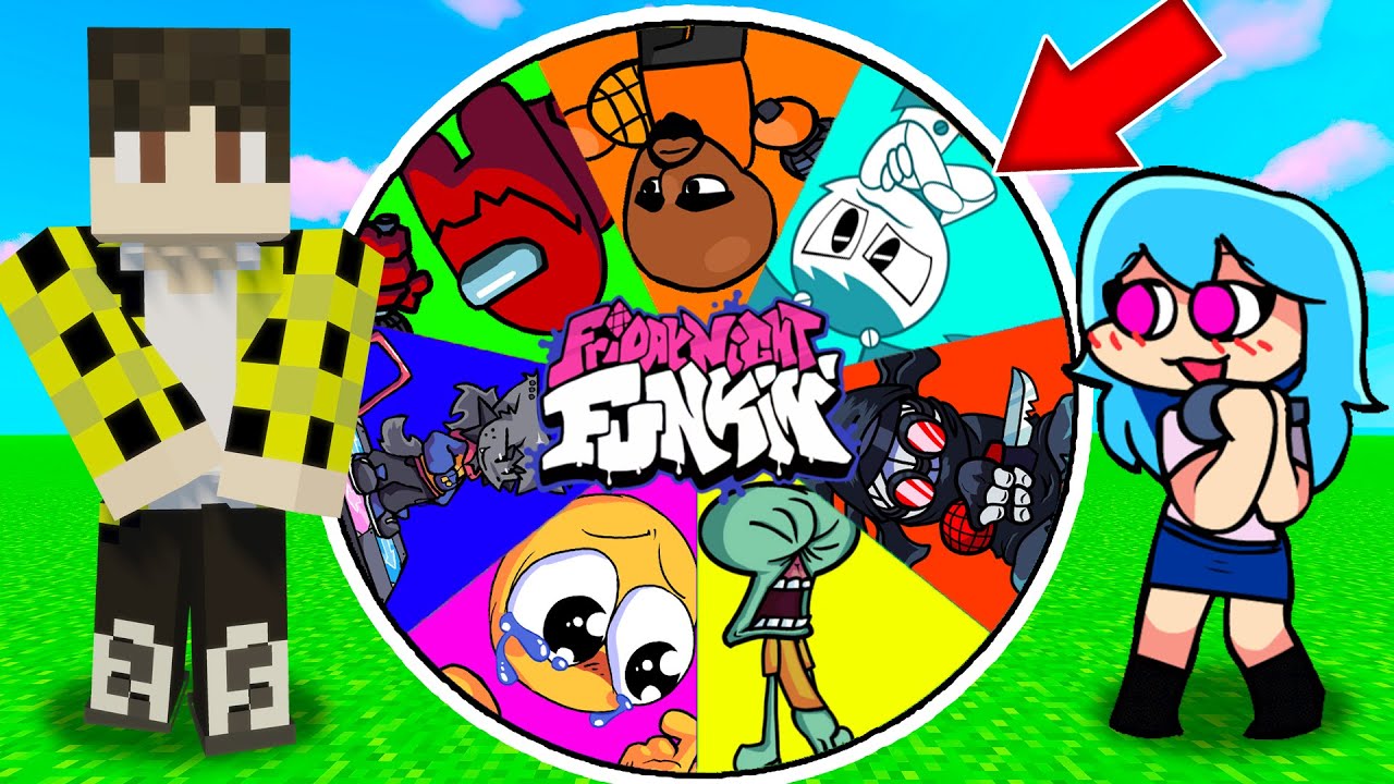 Нашли ФНФ колесо фортуны с ИМПОСТЕР, ЭМОДЗИ, ХЭНК И ДЖЕННИ в майнкрафт ! FNF MOD MINECRAFT смотреть онлайн