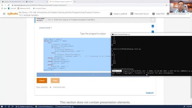 ITS148 Spring 2021 Video 03 Chapter 10 Exceptions смотреть онлайн