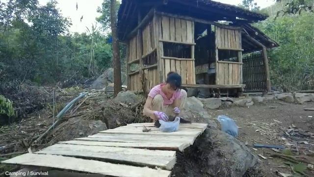 Building Life - Camping Survival In The Forest - make a bathroom, find clean water, vegetable farm смотреть онлайн