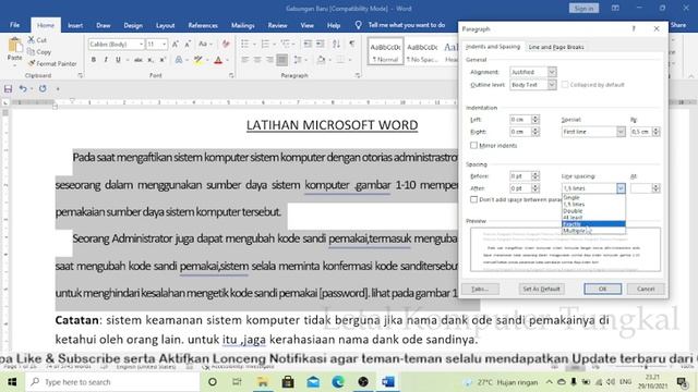 Tutorial Cara Pengaturan Jarak Spasi di Word смотреть онлайн