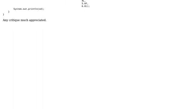 Code Review: Computing the standard deviation of a Number array in Java - follow-up смотреть онлайн