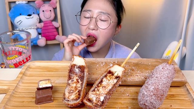 핫브레이크 핫도그? 초코바 핫도그 명랑핫도그 디저트 먹방 Dessert Mukbang смотреть онлайн