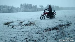 Мотоцикл МИНСК Покатушки зимой!
