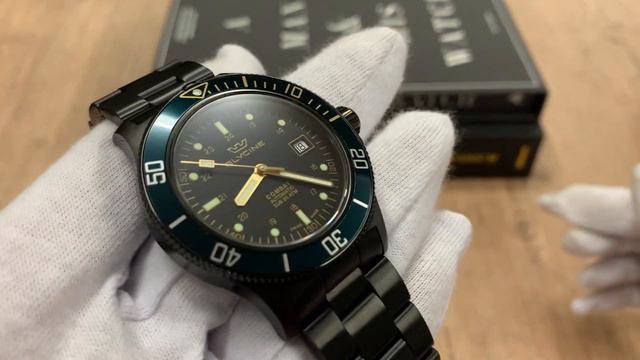 Glycine Combat Sub 200 Black PVD 42mm Automatic GL0273 Watch | Unboxing e Review | Valjoux Relogios смотреть онлайн