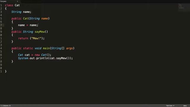 Java. Конструктор. смотреть онлайн