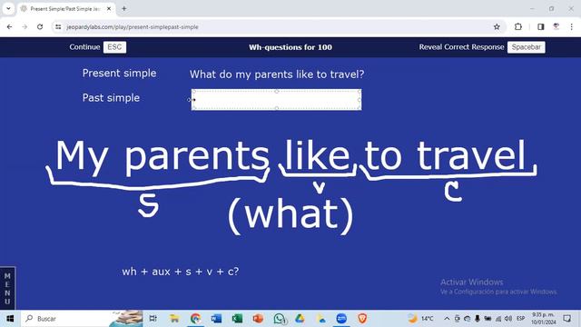 Jeopardy game: Let's practice present and past simple смотреть онлайн