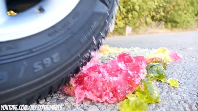 Experiment: Car vs Сolored Jelly | Crushing Crunchy & Soft Things by Car! смотреть онлайн
