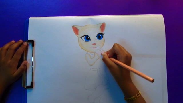 Talking Angela | How to Draw Talking Angela | Talking Tom and Friends| Easy Drawing and Colouring | смотреть онлайн