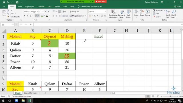 Excel dərsləri - 1.4.Excel Home menyusu | Excel Font altmenyusu (Excel font menu) смотреть онлайн