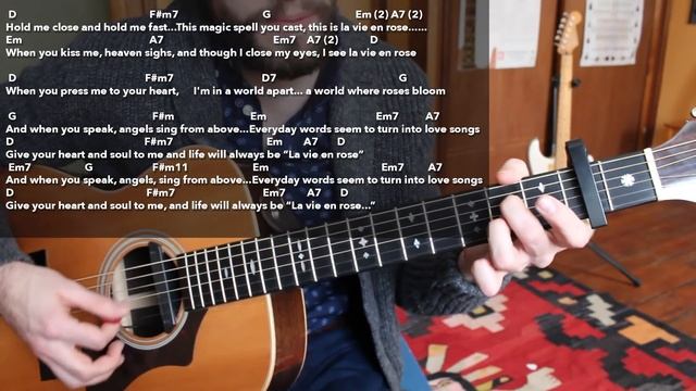 Guitar Lesson - La Vie en Rose - Edith Piaf, Louis Armstrong смотреть онлайн