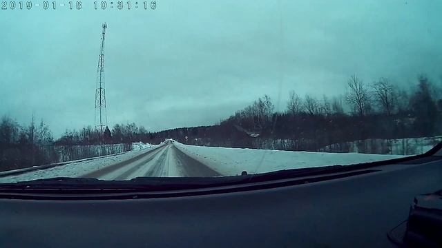 2019-01-18 Дорога из д. Дубище в Великие Луки. Снято видеорегистратором m525_80s смотреть онлайн