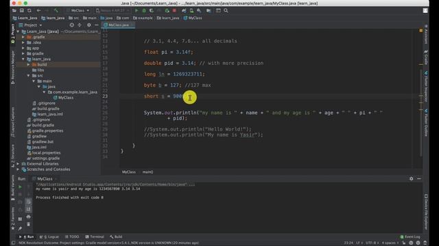 JAVA Object-oriented Programming | Variable long, byte, short, char смотреть онлайн