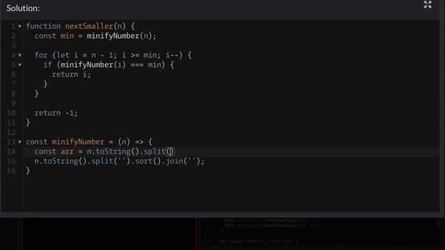 CodeWars - Решение задачи Next Smaller Number With The Same Digits - Выпуск 5