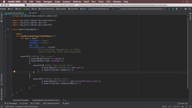Multi-Assertions in JUnit 5 with assertAll() смотреть онлайн