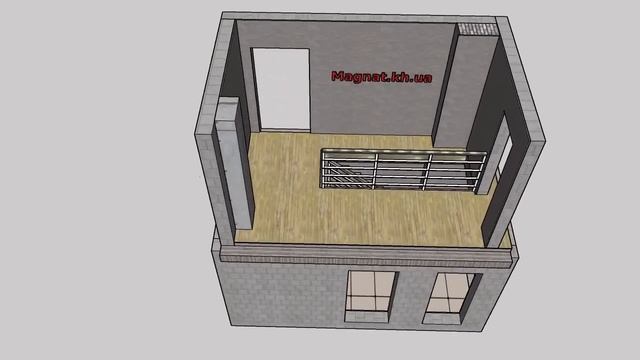 Каркас лестницы зигзагообразной формы с поворотными ступенями. смотреть онлайн