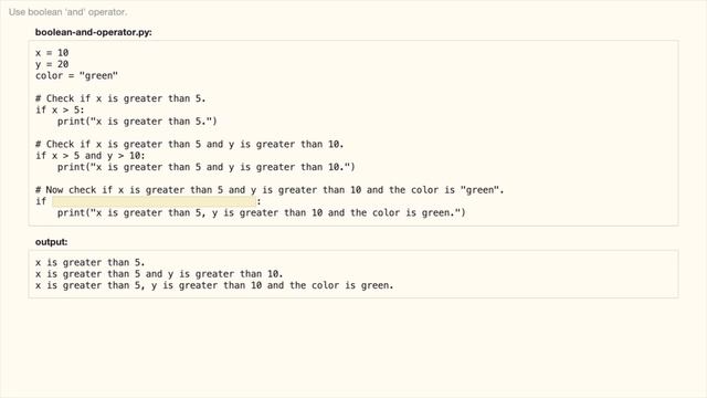 Boolean and operator - Python Exercise for beginners смотреть онлайн