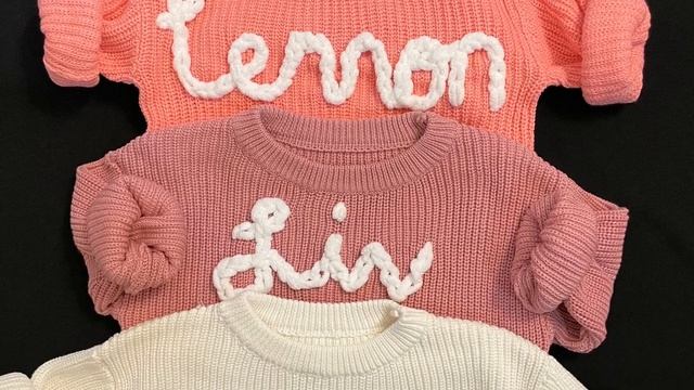 DIY Knit Baby Name Sweater using Hand Embroidery— Easy for Beginners (full tutorial in description) смотреть онлайн