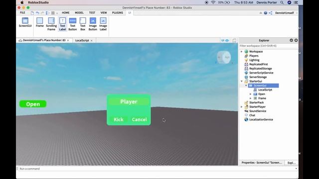 How to make a Kicking Gui (Roblox Studio) смотреть онлайн