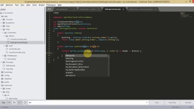 9 - E-commerce Laravel 5.5 - Site settings part 3 смотреть онлайн