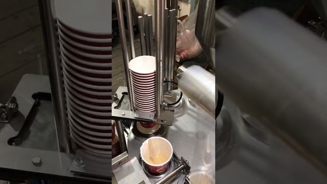 фасовка в бумажный стакан сухого супа/пюре, запайка пленкой