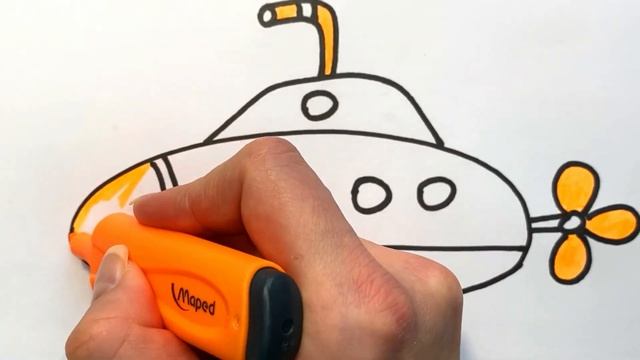 Как нарисовать ПОДВОДНУЮ ЛОДКУ. Рисуем вместе с ДЕТЬМИ смотреть онлайн