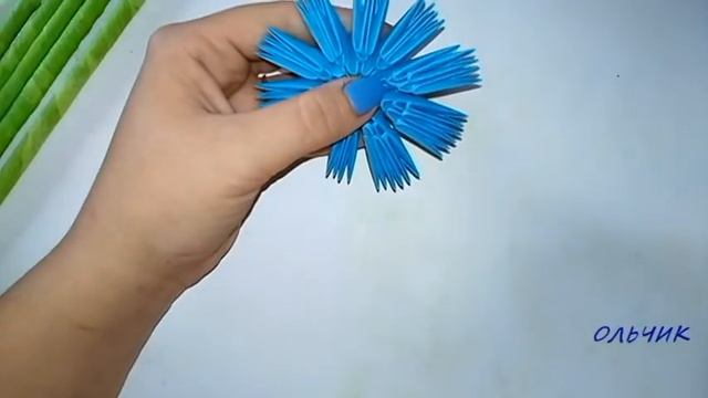 модульное оригами цветок василек (васильки, цветы из бумаги,flower cornflower) мастер класс смотреть онлайн