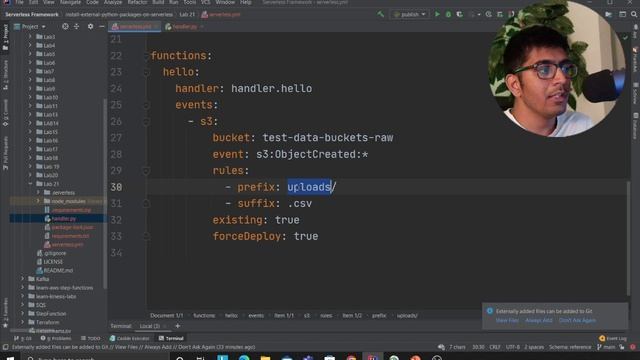 Process CSV Files When Inserted on AWS S3 Via Events and Lambdas | Lab 21| | Serverless Framework смотреть онлайн