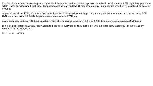 Windows 10, Outbound TCP always on ECN (Explicit Congestion Notification) CE(Congestion... смотреть онлайн