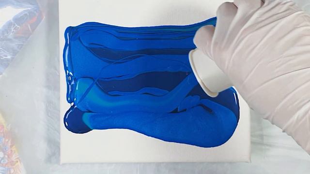 CC) How to make BEACH WAVE Acrylic pouring fluid art - Swipe technique with Decoart Metallic color! смотреть онлайн